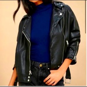 Free People Fabulous vegan leather Moto jacket size S